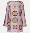 La Doublej Supremes Swing Silk Twill Minidress In Purple