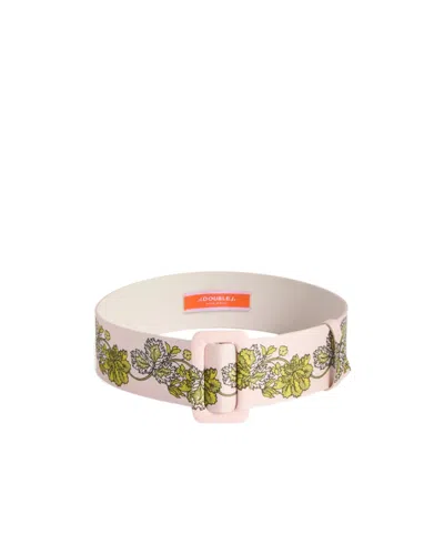 La Doublej Swathe Printed Belt In Pink
