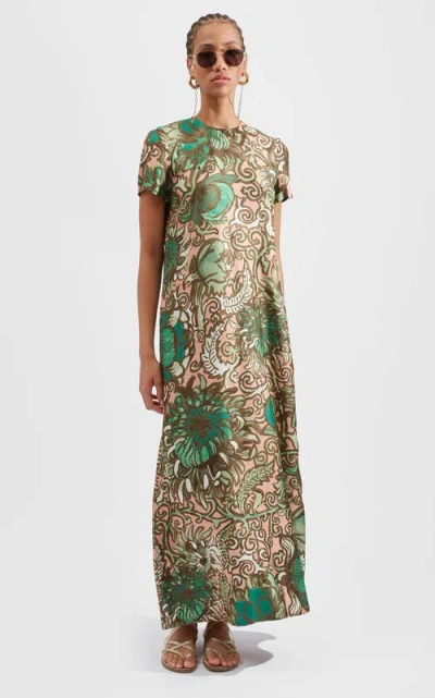 La Doublej Swing Dress Anemone Pink Olive In Brown
