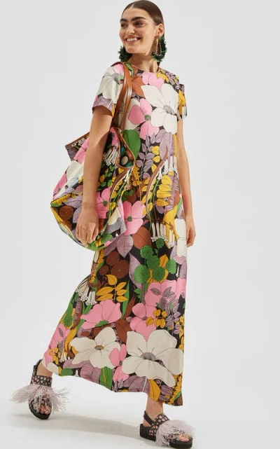 La Doublej Swing Dress Big Flower Multicolor