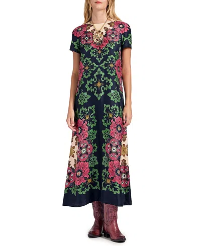 La Doublej Swing Dress Bounty Placee Red In Multi