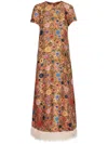 La Doublej Swing Dress With Feathers Botticelli In Brown