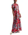 La Doublej Floral Print Swing Dress In Lilium Turchese Red