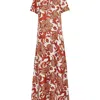 La Doublej Swing Botanical-print Silk Dress In Reef White