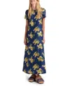 La Doublej Swing Floral-print Maxi Dress In Blue