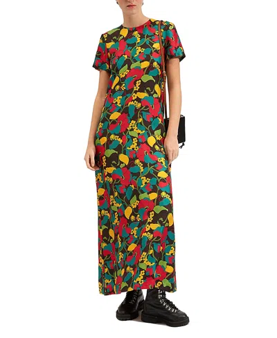 LA DOUBLEJ LA DOUBLEJ SWING DRESS IN VINES BROWN
