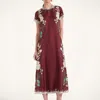 La Doublej Swing Dress In Woodland Placée Burgundy
