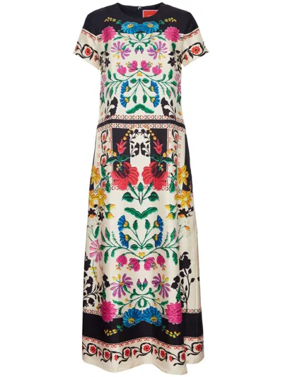 La Doublej Swing Floral-print Maxi Dress In Multi