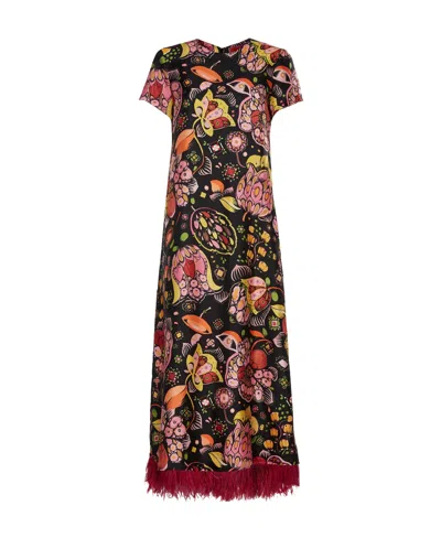 LA DOUBLEJ SWING FLORAL-PRINT MAXI DRESS