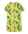 La Doublej Swing Lemon-print Shift Mini Dress In Yellow