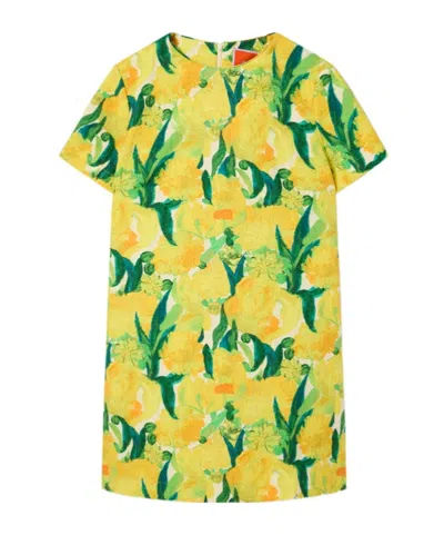 LA DOUBLEJ SWING LEMON-PRINT SHIFT MINI DRESS