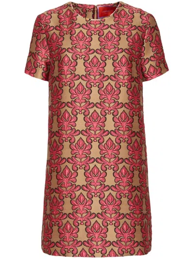 La Doublej Mini Swing Cotton-blend Jacquard Mini Dress In Herald Jacquard