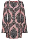 La Doublej Mini Supremes Swing Printed Satin Minidress In Pink