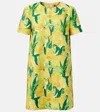 La Doublej Swing Lemon-print Shift Mini Dress