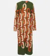 La Doublej La Double J Woman Midi Dress Military Green Size L Viscose In Multi