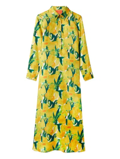 La Doublej Swing Shirt Dress In Yellow