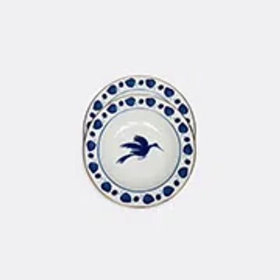 La Doublej Tableware Wildbird Blu Blue Uni In White