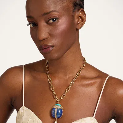 La Doublej Talismania Necklace In Blue