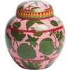 La Doublej X Ancap Wildbird Porcelain Tea Jar In Wildbird Rosa/verde Green