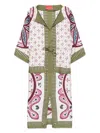 La Doublej Apericena Printed Silk-twill Midi Dress In Green