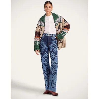 La Doublej The Better Than Your Boyfriend's Jeans In Partenope Laserato Macro Navy