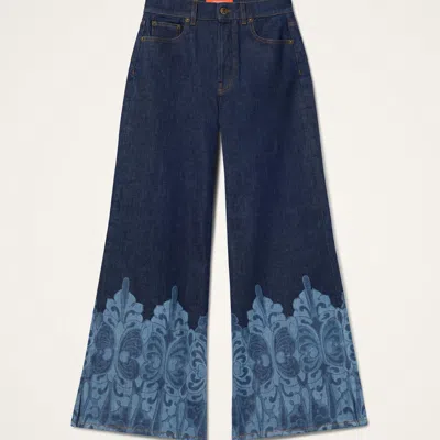 La Doublej The Cropped Flare Jean In Blue
