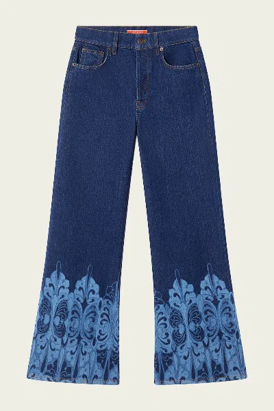 La Doublej The Cropped Flare Jean In Cocoon Placée Indigo