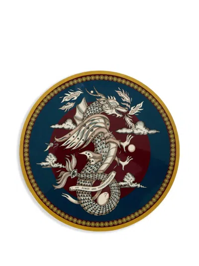 La Doublej The Dragon-print Placemat In Blue
