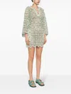La Doublej The Kaftan Mini In Agua Macrame In Multi