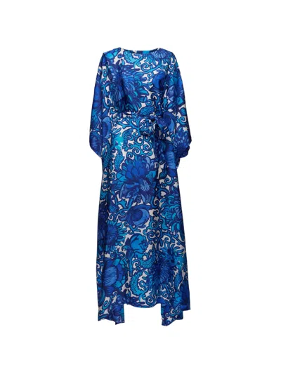 La Doublej The Kaftan (with Feathers) In Blue
