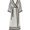 La Doublej Belted Wrap Dress In Doric Placée Cream