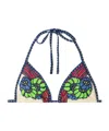 La Doublej Tie-detail Floral Bikini Top In Multi