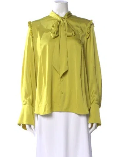 Pre-owned La Doublej Tie Neck Long Sleeve Blouse In Multi