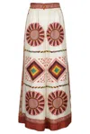 La Doublej Tile-printed High-waist Palazzo Trousers In Multi
