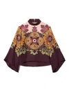 La Doublej Make An Exit Top In Bounty Placée Burgundy In Red