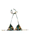 La Doublej Orchard-print Triangle Bikini Top