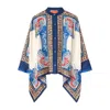 La Doublej Foulard Printed Silk Twill Shirt In Multi