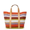 La Doublej Tote Raffia Bag In Multicolor White