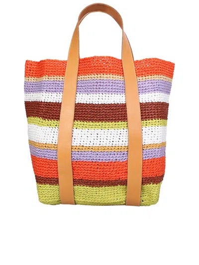 La Doublej Tote Raffia Bag In Multicolor