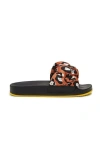 La Doublej La Double J. Woman Sandals Rust Size 10 Textile Fibers In Lady Leopard Orange