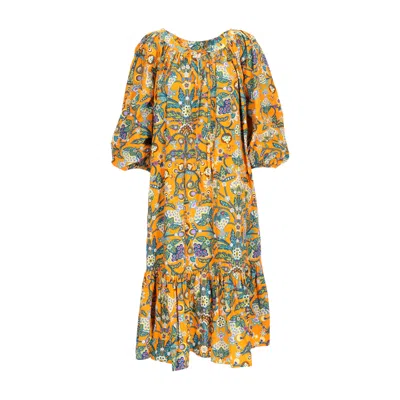 La Doublej Tree Of Life Arancio Folk Dress - '20s In Multi