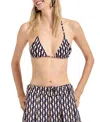 La Doublej Fish-print Triangle Bikini Top In Black