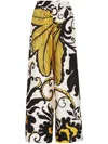 La Doublej Marea-print Palazzo Trousers In Yellow