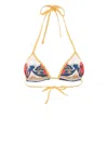 La Doublej Tropical-print Bikini Top In Neutrals