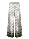 La Doublej La Double J Floral Pattern Wide-leg Trousers With Contrasting Borders