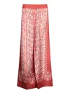 La Doublej Icon Palazzo Printed Silk-twill Wide-leg Pants In Red
