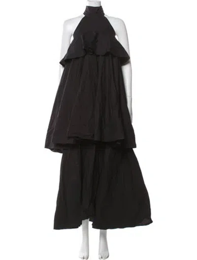 Pre-owned La Doublej Turtleneck Long Dress In Black