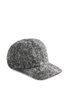 La Doublej Tweed Baseball Cap In Gray