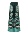 La Doublej La Double J Printed Silk-twill Palazzo Trousers In Green