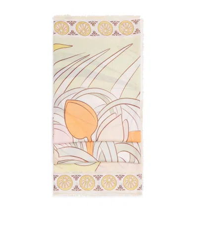 La Doublej Twill Tulip Print Scarf